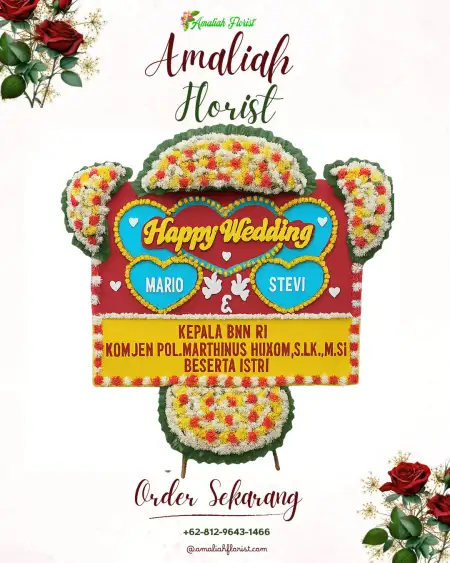 Papan Bunga Pernikahan Sako
